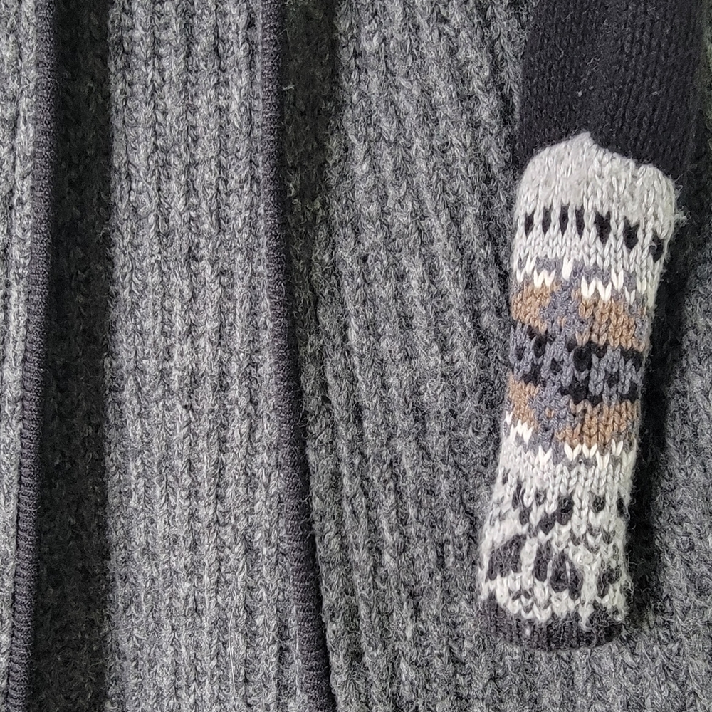 Chup Smartwool Black & Grey Speren Wool Blend Cardigan Sweater Wrap Size XS - Picture 9 of 9